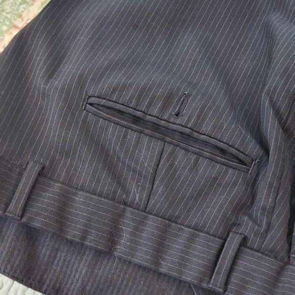 MEN'S PERRY ELLIS PORTFOLIO BLACK PINE STRIPPED PANTS SIZE 36 S - Picture 8 of 9